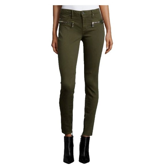 RtA Jagger Skinny Ankle Jeans, Commando Olive Green Utility Style 26 - Picture 1 of 16